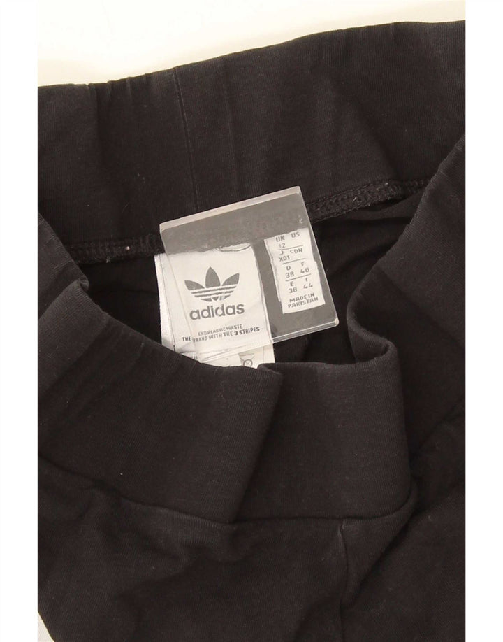 Adidas Womens Leggings UK 12 Medium Black Cotton