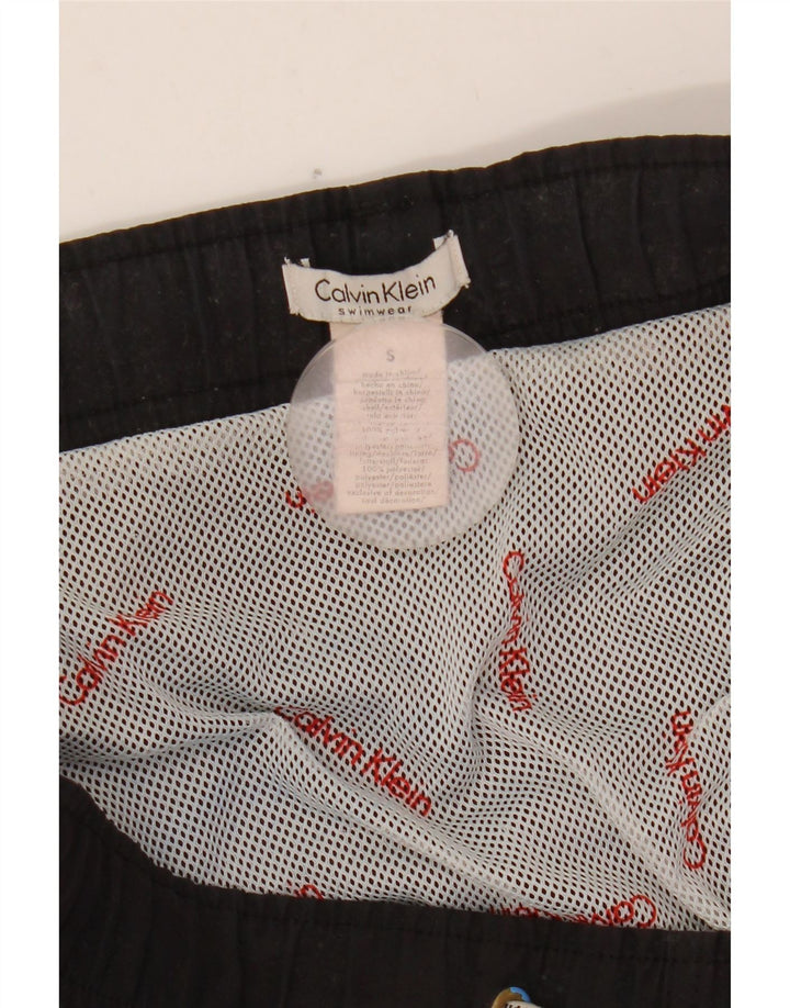 Calvin Klein Mens Graphic Swimming Shorts Small  Black Polyester