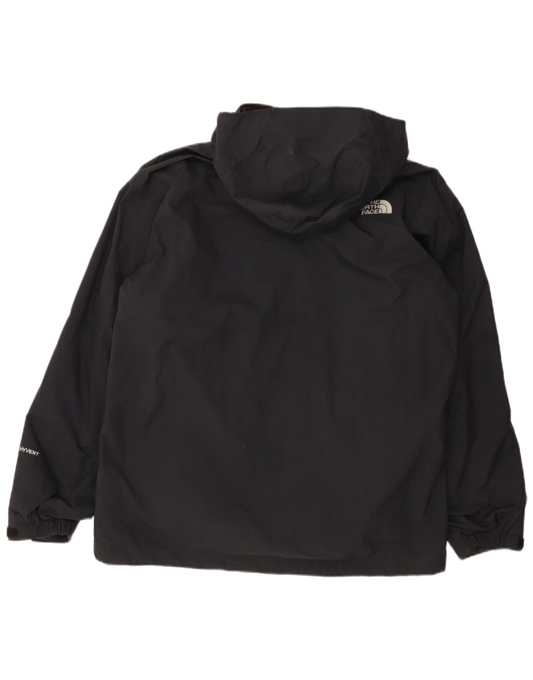 The North Face Mens Hooded Rain Jacket UK 40 Large Black Nylon