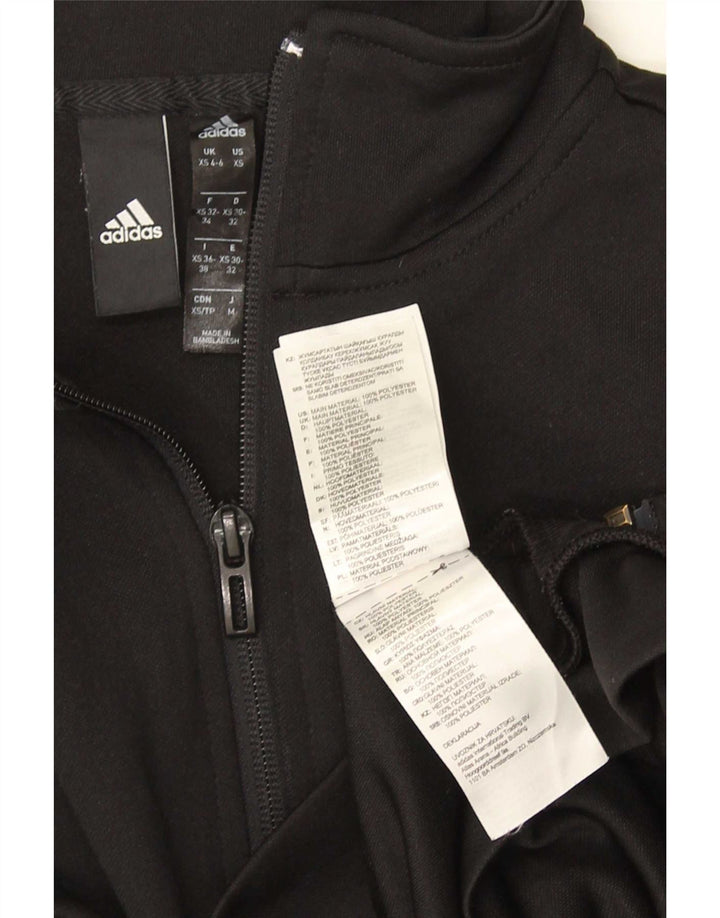 Adidas Womens Tracksuit Top Jacket UK 4/6 XS Black Polyester