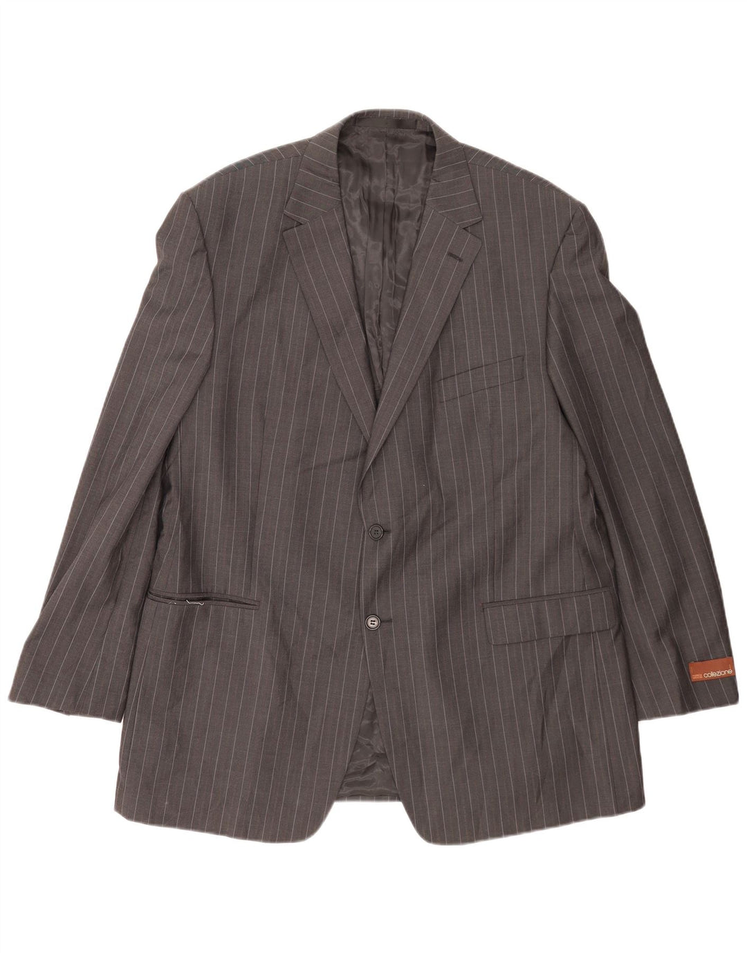 Marks & Spencer Mens 2 Button Blazer Jacket UK 46 XL Grey Pinstripe Wool