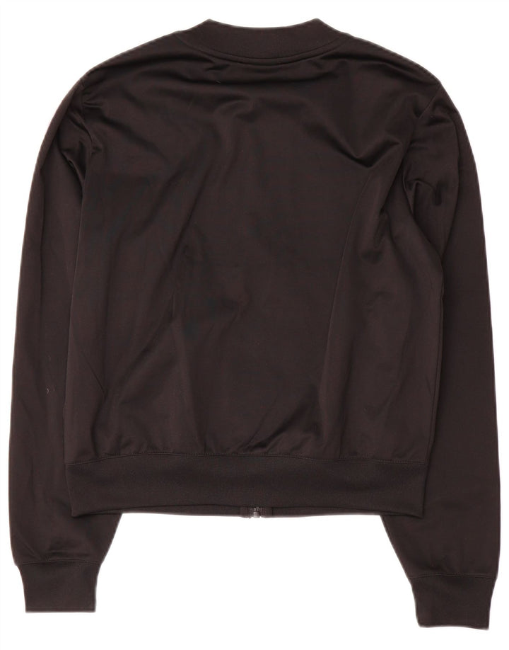 Champion Womens Crop Graphic Tracksuit Top Jacket UK 10 Small Black