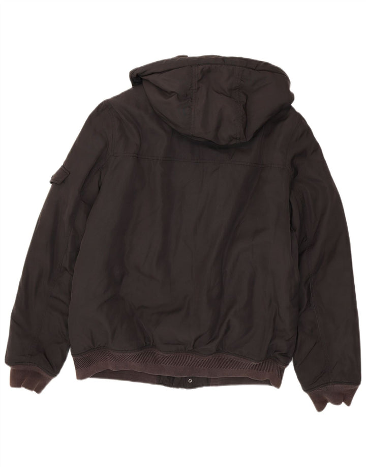Tommy Hilfiger Mens Hooded Bomber Jacket UK 42 XL Black Polyester