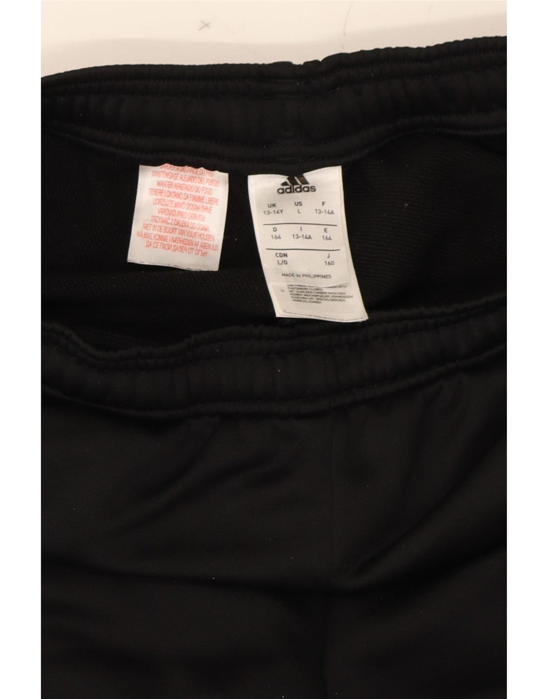 ADIDAS Boys Tracksuit Trousers 13-14 Years  Black Polyester Vintage Adidas and Second-Hand Adidas from Messina Hembry 