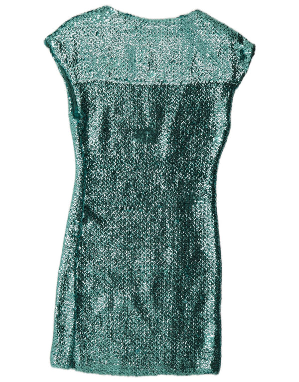 Vintage Womens Sheath Dress UK 10 Small Green