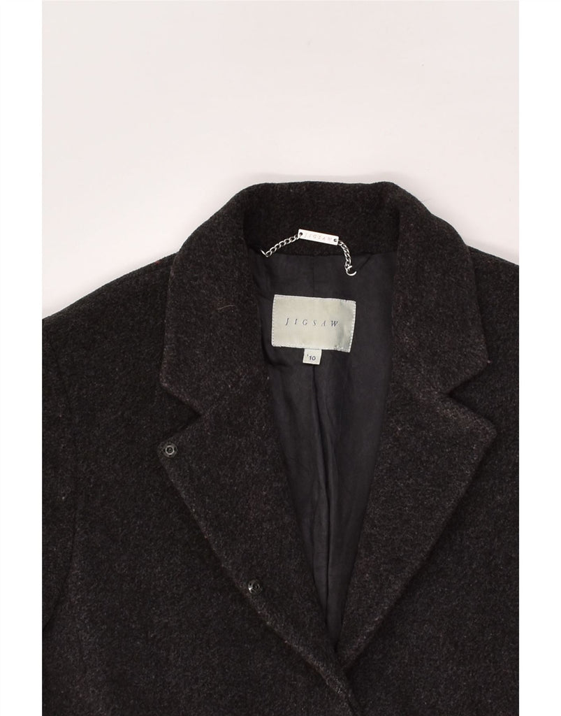 JIGSAW Womens Overcoat UK 10 Small Black Wool | Vintage Jigsaw | Thrift | Second-Hand Jigsaw | Used Clothing | Messina Hembry 
