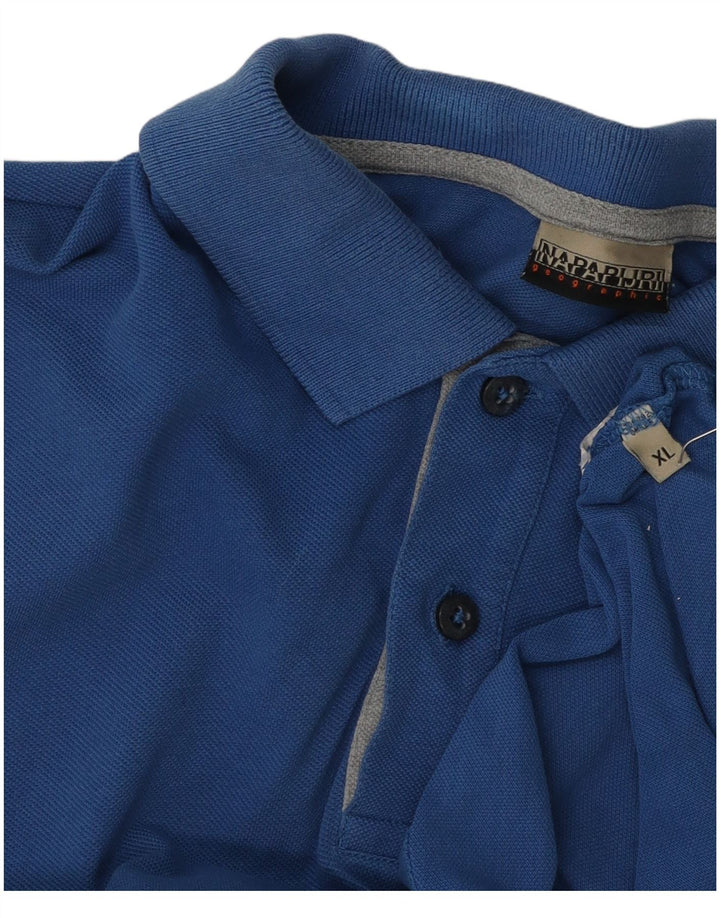 NAPAPIJRI Mens Geographic Polo Shirt XL Blue