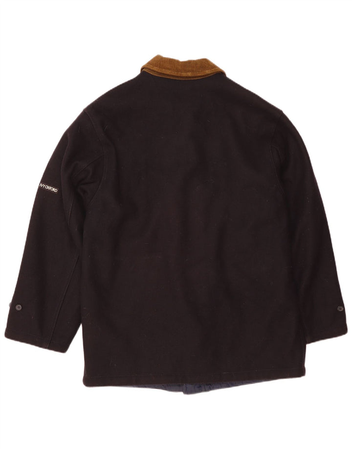 Ivy Oxford Mens Reversible Jacket UK 36 Small Navy Blue Wool