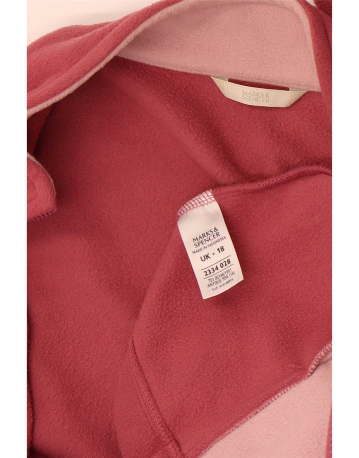 Marks & Spencer Womens Fleece Jacket UK 18 XL Pink Polyester