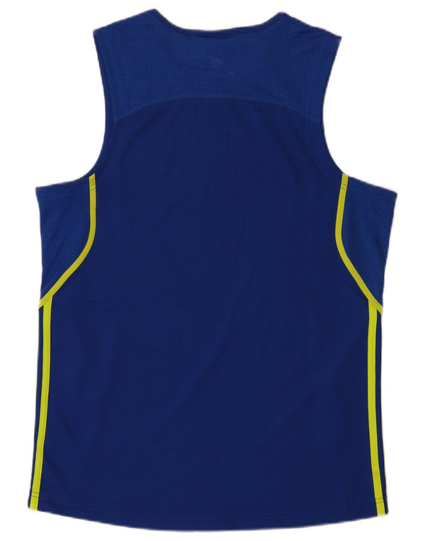 Adidas Mens Vest Top Medium Blue Polyester