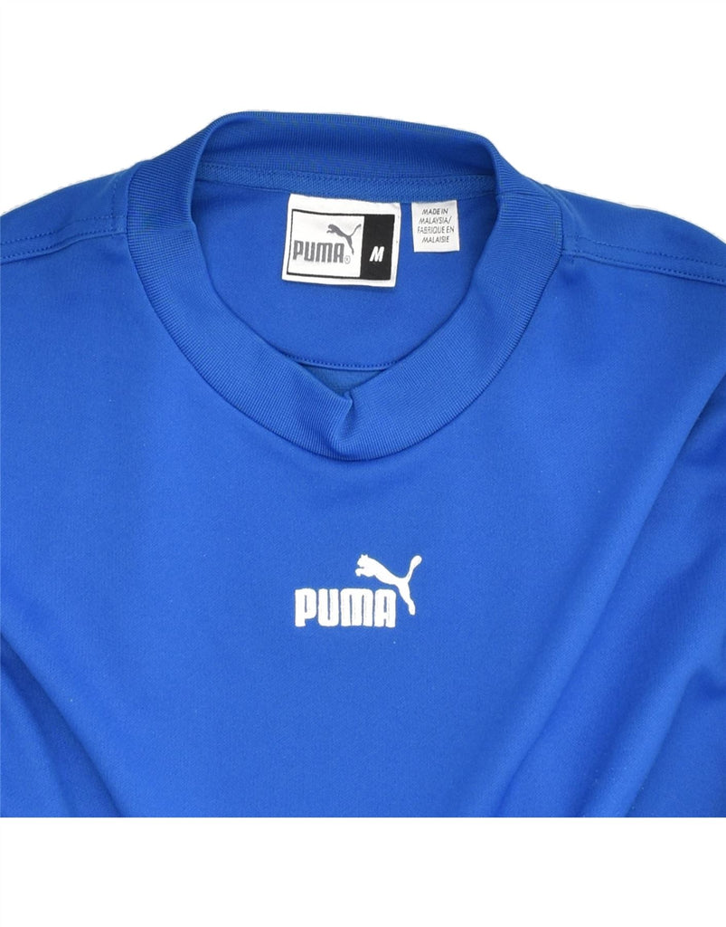 PUMA Mens Sweatshirt Jumper Medium Blue Polyester | Vintage Puma | Thrift | Second-Hand Puma | Used Clothing | Messina Hembry 