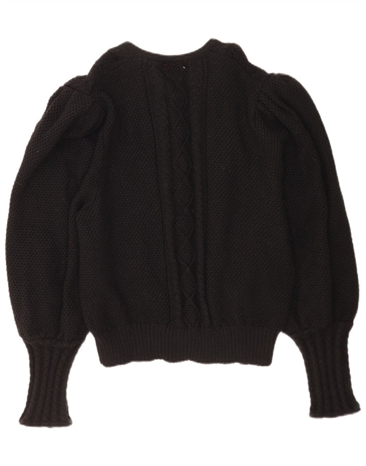 Pfister Womens Cardigan Sweater EU 46 XL Black Virgin Wool