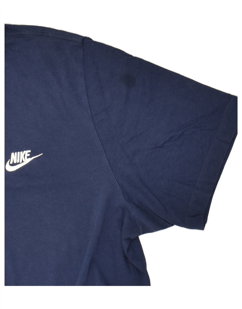 NIKE Mens T-Shirt Top Large Navy Blue Cotton | Vintage Nike | Thrift | Second-Hand Nike | Used Clothing | Messina Hembry 