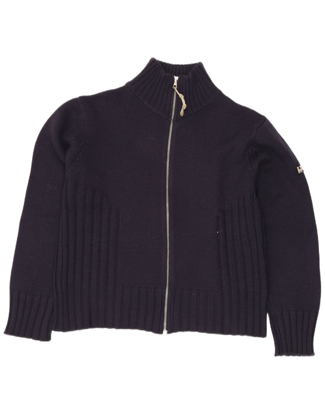 Meltin' Pot Womens Cardigan Sweater UK 14 Medium Navy Blue Wool