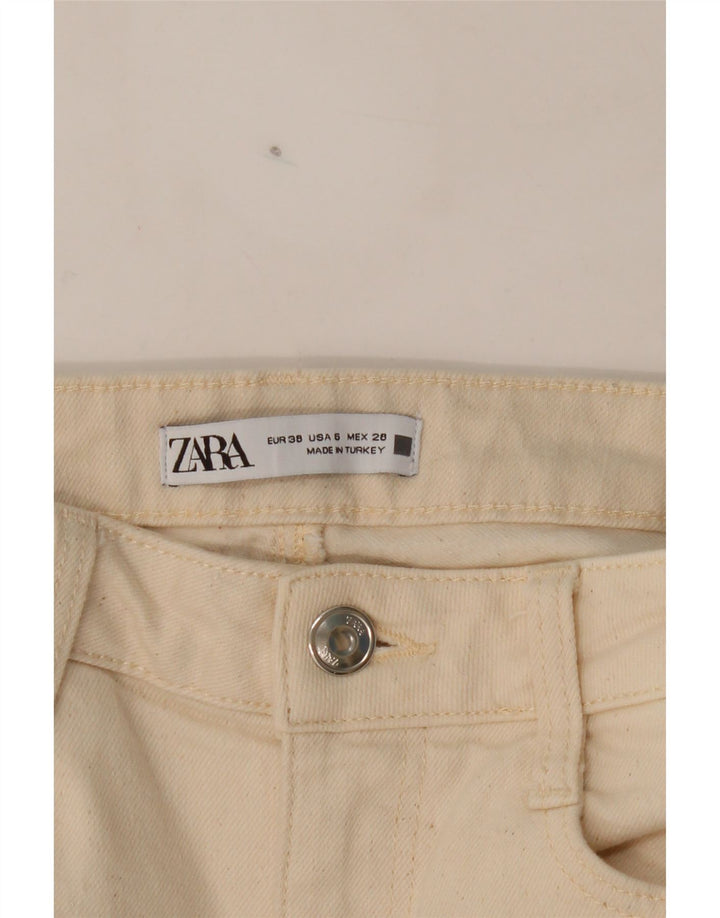 ZARA Womens Slim Jeans EU 38 Small W26 L32 Off White Cotton Vintage Zara and Second-Hand Zara from Messina Hembry 