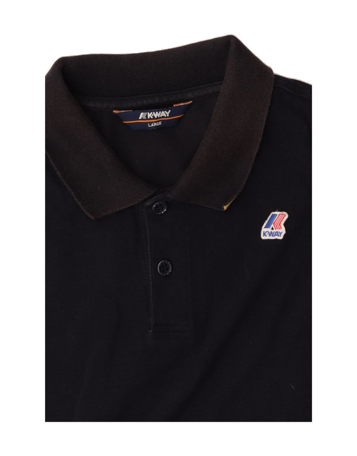K-WAY Mens Polo Shirt Large Navy Blue Vintage K-Way and Second-Hand K-Way from Messina Hembry 