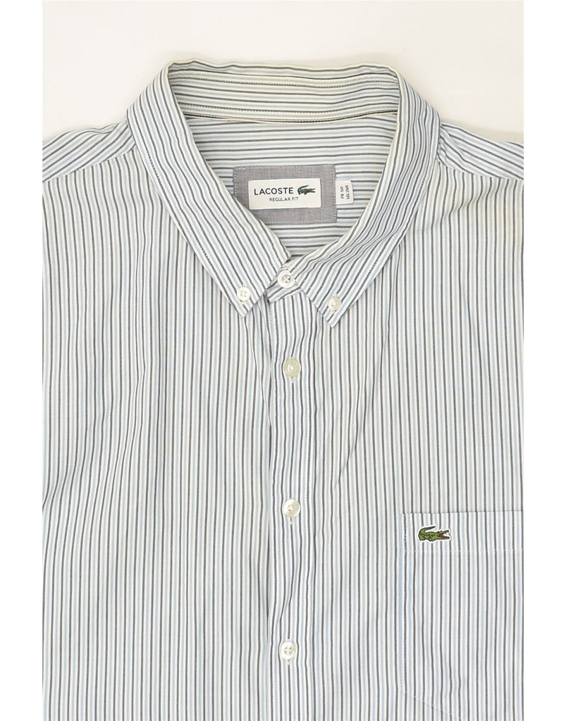 LACOSTE Mens Regular Fit Shirt 2XL Blue Striped Cotton | Vintage Lacoste | Thrift | Second-Hand Lacoste | Used Clothing | Messina Hembry 