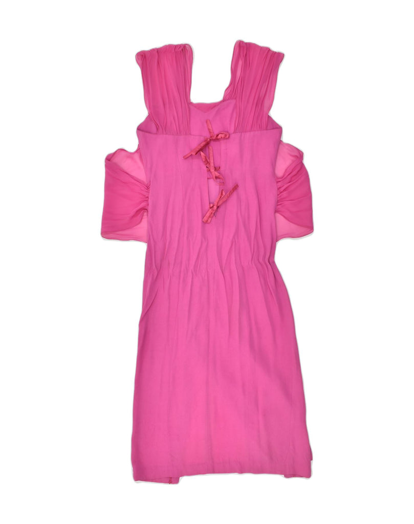 MAX DINE Womens Maxi Dress IT 46 Large Pink Acetate | Vintage Max Dine | Thrift | Second-Hand Max Dine | Used Clothing | Messina Hembry 