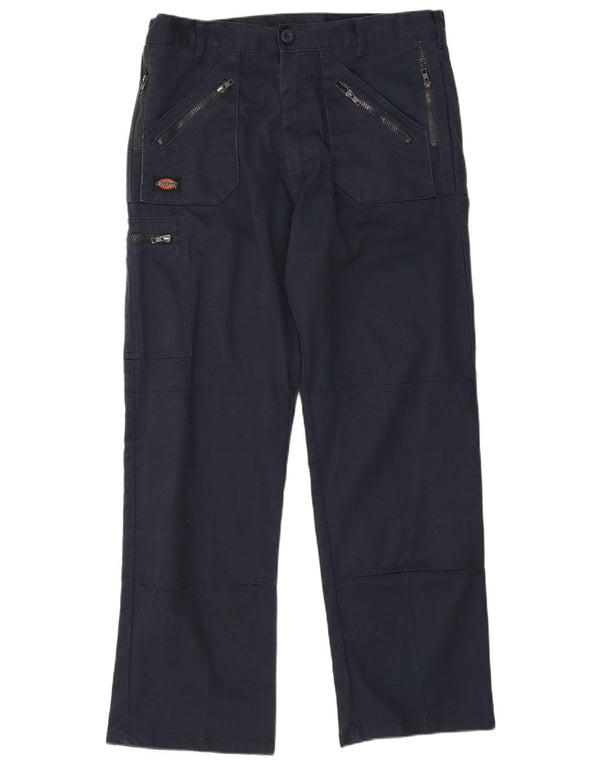 Dickies Mens Straight Cargo Trousers W34 L31 Navy Blue Polyester