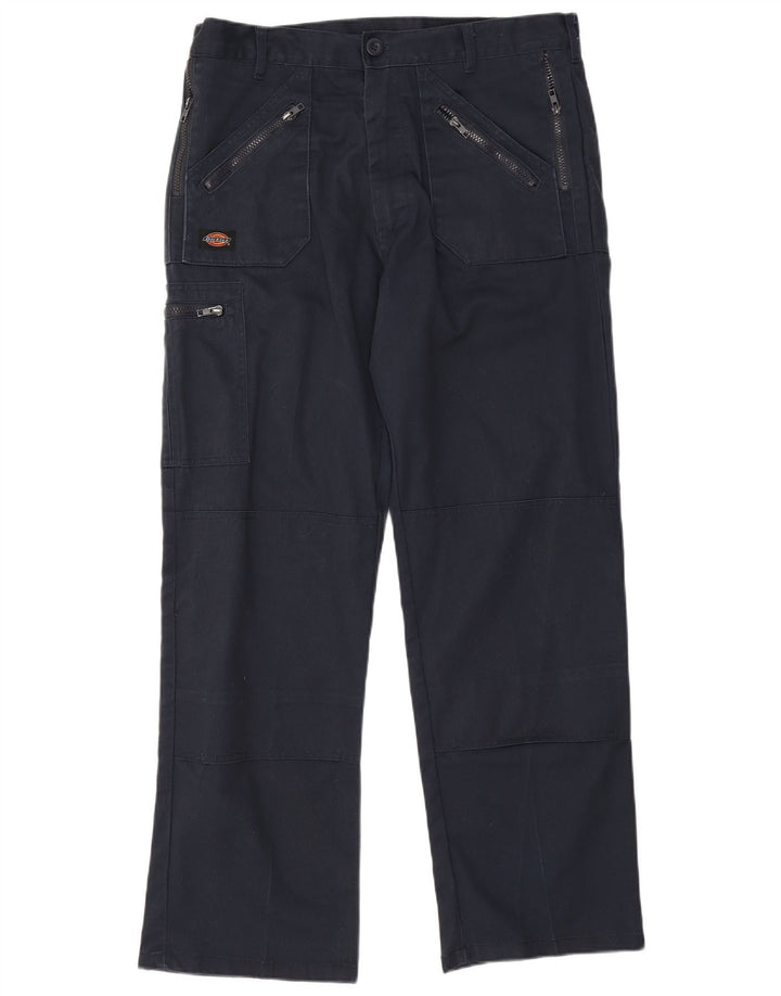Dickies Mens Straight Cargo Trousers W34 L31 Navy Blue Polyester