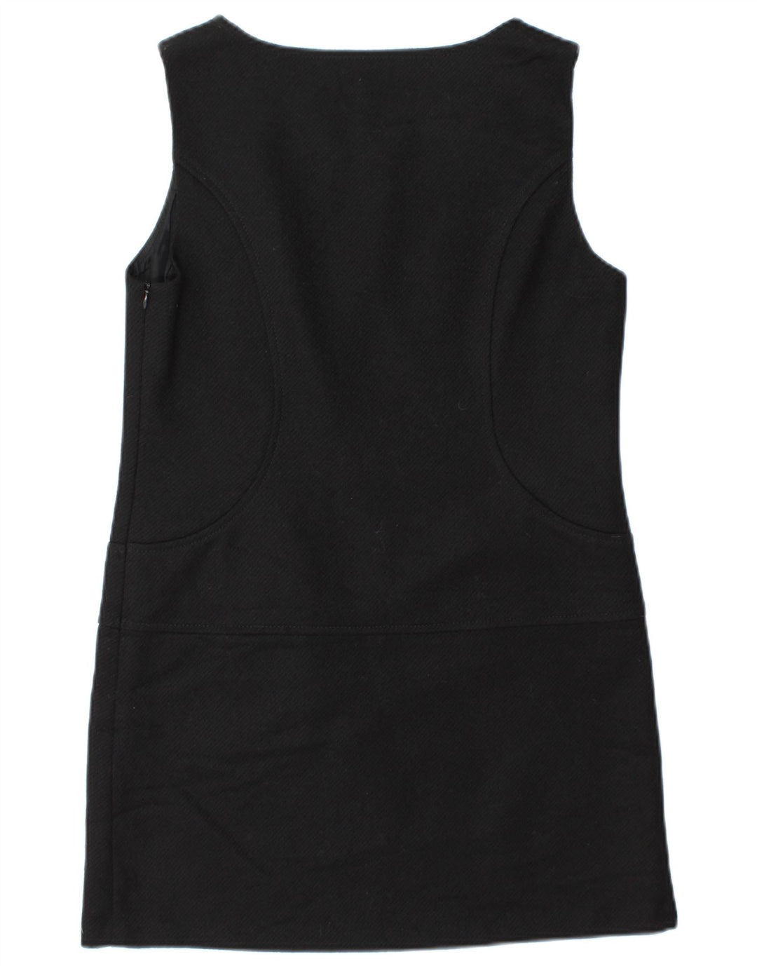 Benetton Womens Sleeveless Shift Dress UK 12 Medium Black Wool