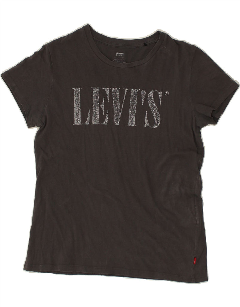 LEVI'S Womens Graphic T-Shirt Top UK 6 XS  Grey Cotton Vintage Levi's and Second-Hand Levi's from Messina Hembry 