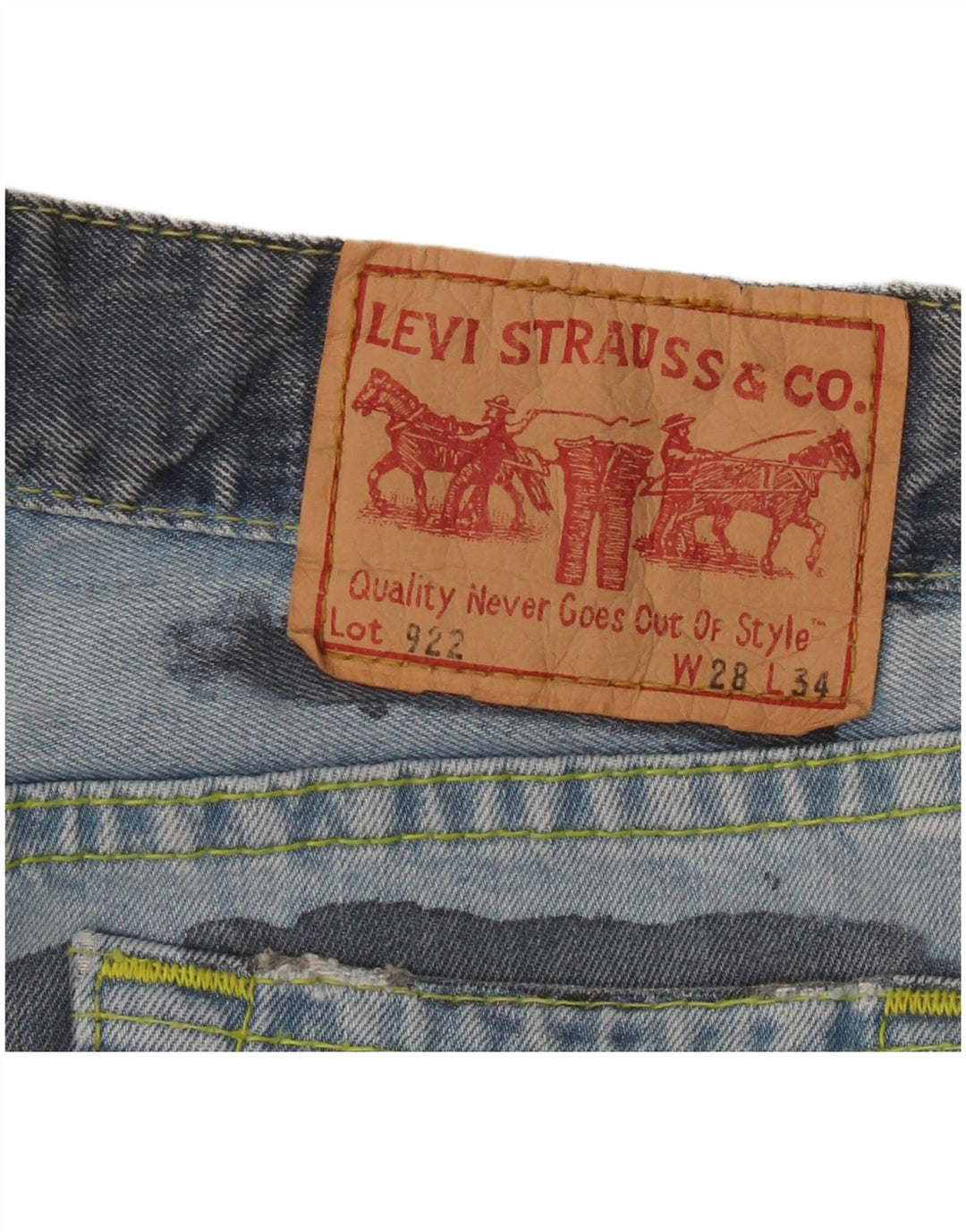 Levi's Womens 922 Straight Jeans W28 L30 Blue Cotton