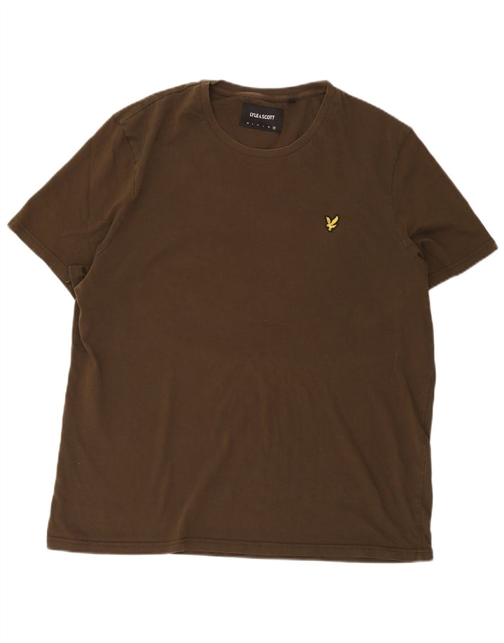 Lyle & Scott Mens T-Shirt Top 2XL Khaki Cotton