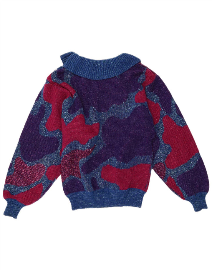 VINTAGE Womens Roll Neck Jumper Sweater UK 10 Small Multicoloured