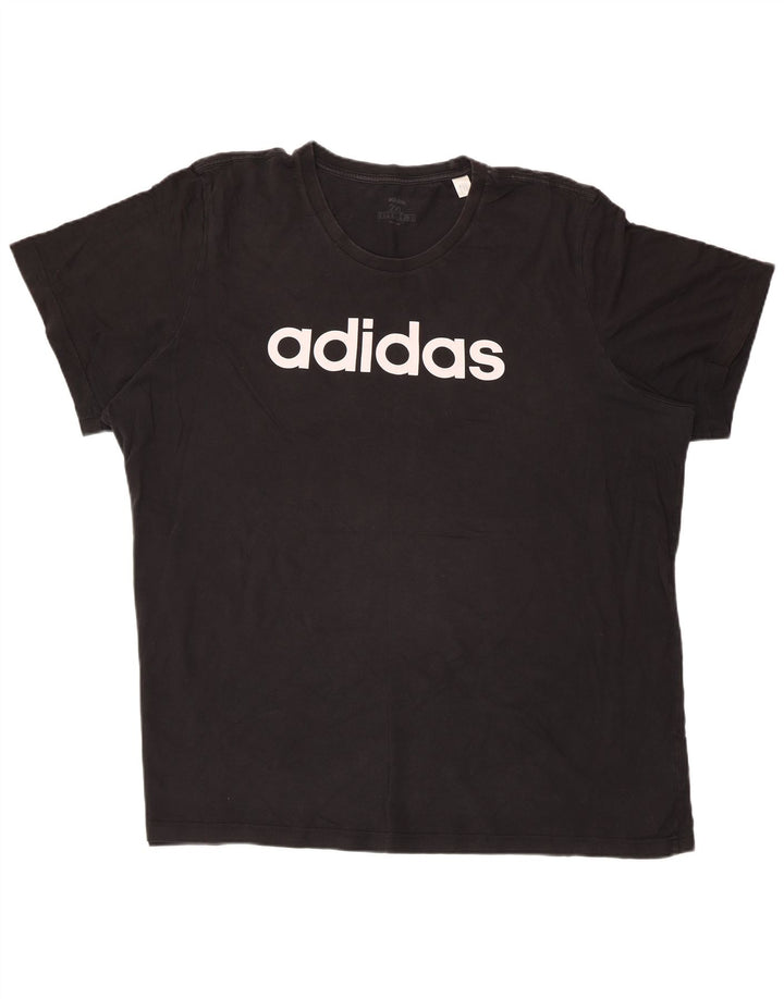 Adidas Mens Graphic T-Shirt Top 2XL Black Cotton