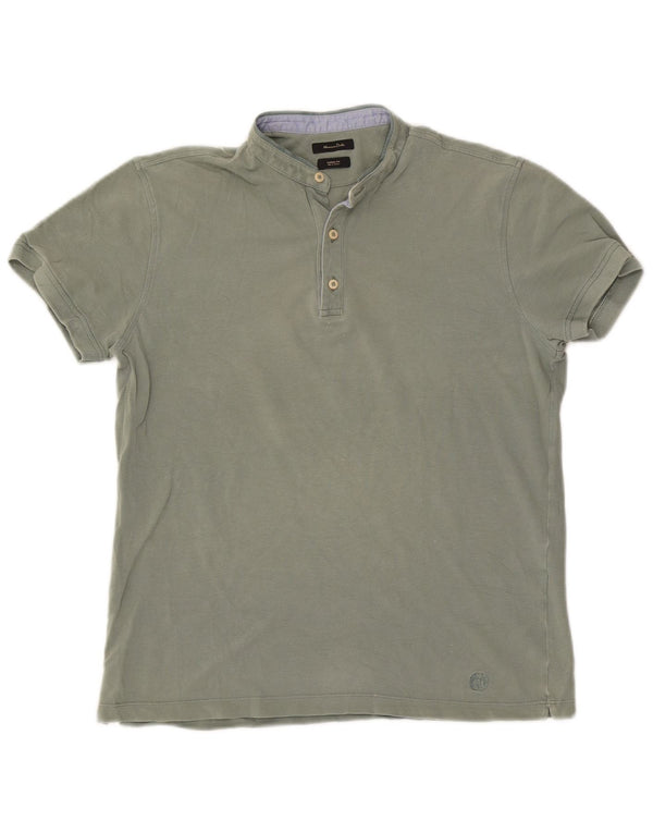 Massimo Dutti Mens Casual Fit Polo Shirt Medium Green