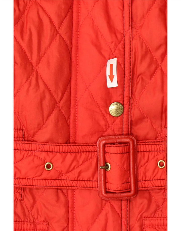 Barbour Womens Quilted Jacket UK 12 Medium Red Polyamide
