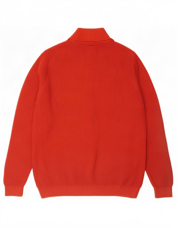 Fat Face Mens Zip Neck Jumper Sweater Large Red Cotton