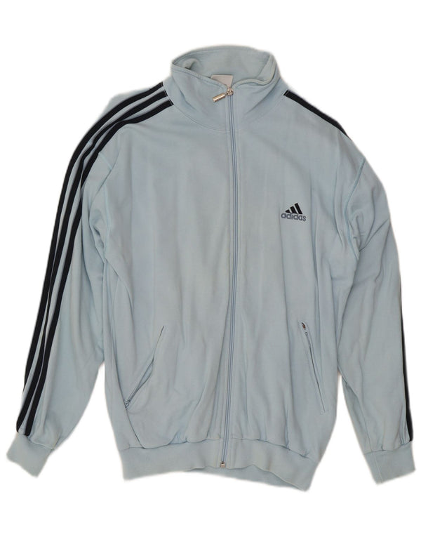 Adidas Mens Tracksuit Top Jacket UK 34/36 Small Blue Cotton