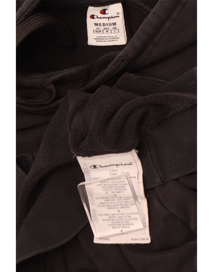 CHAMPION Mens Hoodie Jumper Medium Black Cotton