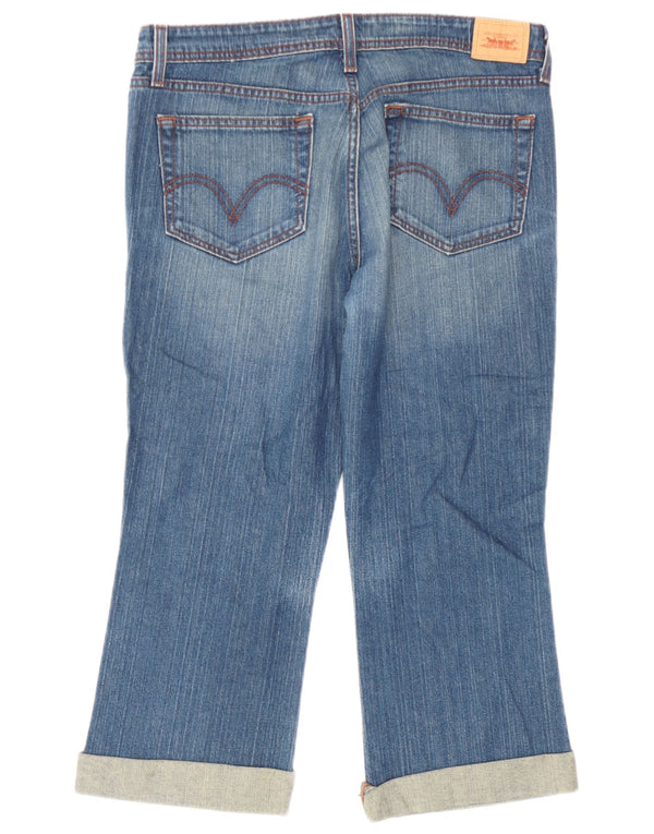 Levi's Womens 518 Super Low Capri Bootcut Jeans W34 L21 Blue Cotton