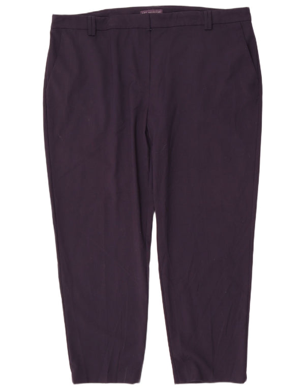 Marks & Spencer Womens Slim Chino Trousers UK 22 3XL W44 L29 Navy Blue