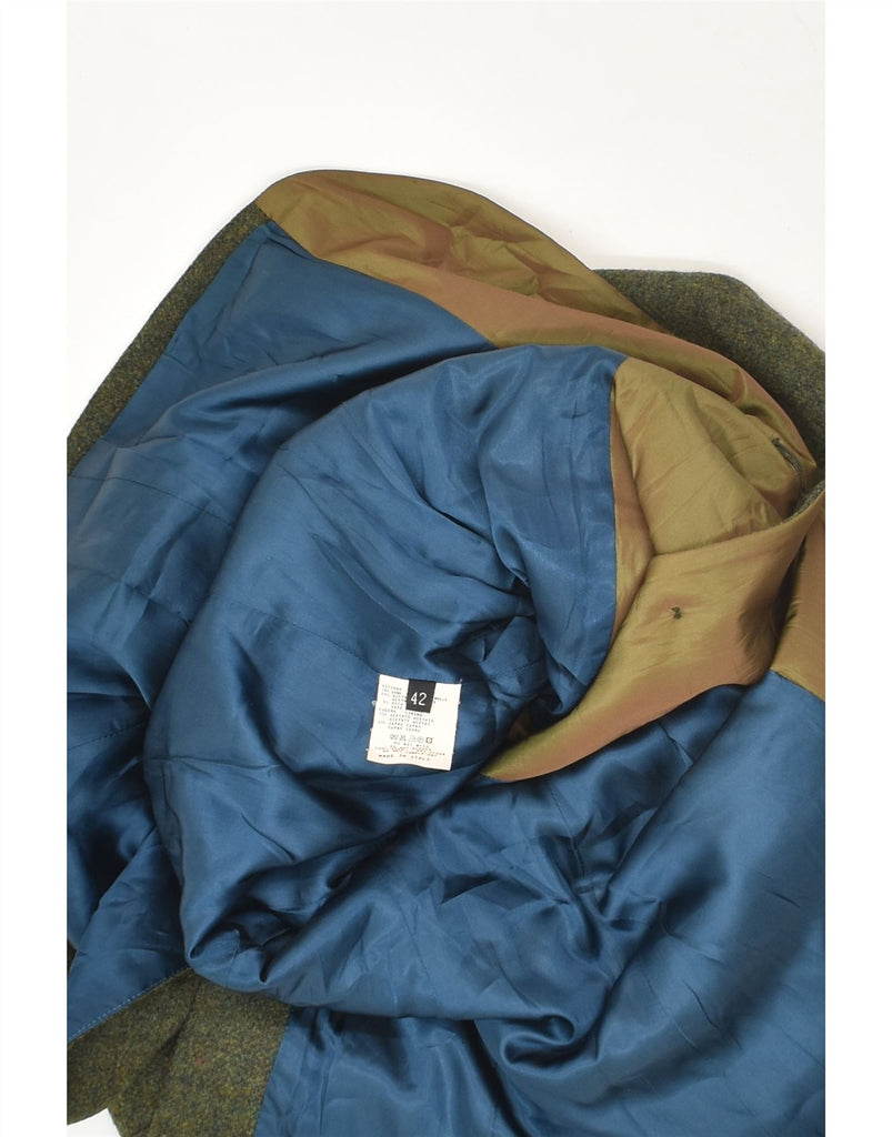 ETRO Womens 3 Button Blazer Jacket IT 42 Medium Khaki Colourblock Wool | Vintage Etro | Thrift | Second-Hand Etro | Used Clothing | Messina Hembry 