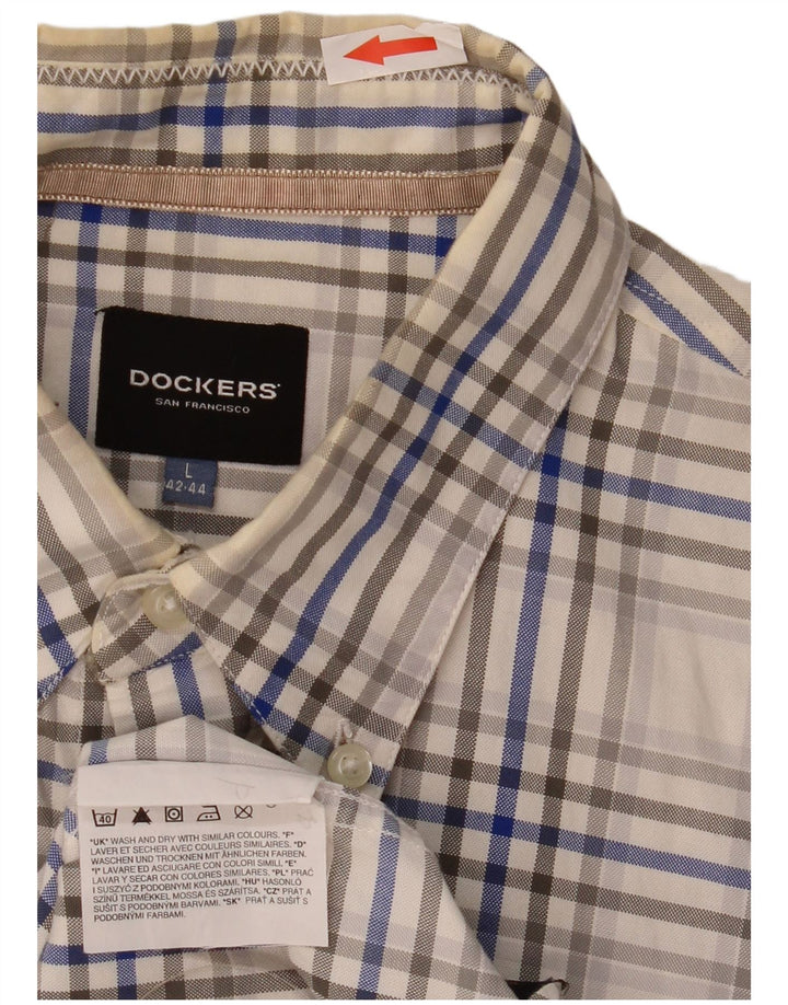 Dockers Mens Shirt Size 42/44 Large Multicoloured Check Cotton