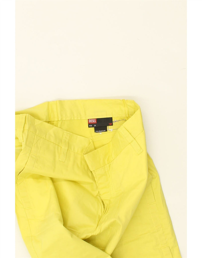 DIESEL Womens Capri Chino Trousers W26 L22 Yellow Cotton | Vintage Diesel | Thrift | Second-Hand Diesel | Used Clothing | Messina Hembry 