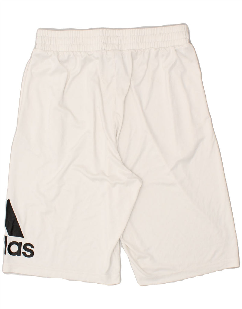 ADIDAS Mens Graphic Sport Shorts Large Beige Polyester | Vintage Adidas | Thrift | Second-Hand Adidas | Used Clothing | Messina Hembry 