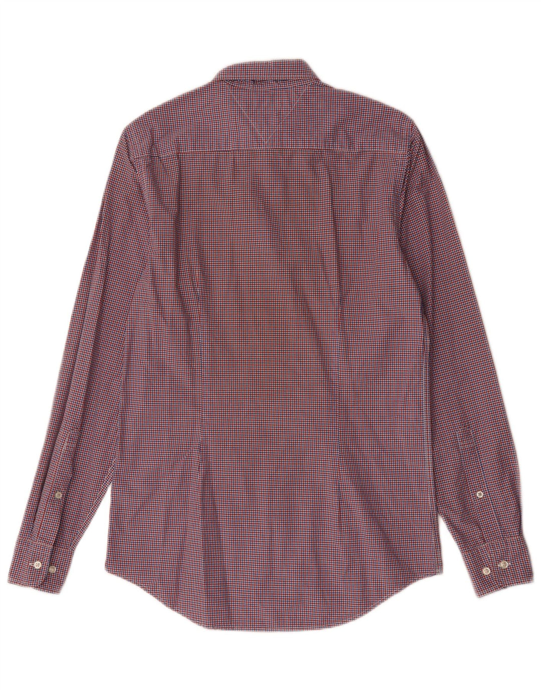Tommy Hilfiger Mens Slim Fit Shirt Small Red Gingham Cotton