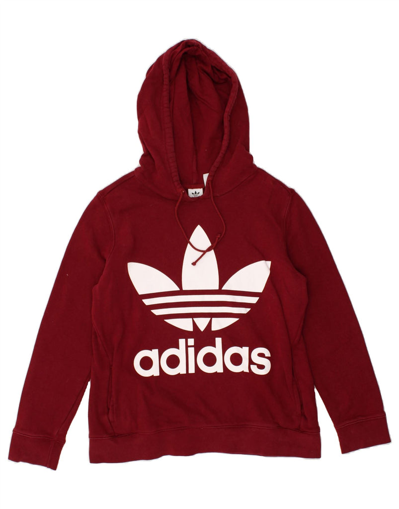 ADIDAS Womens Graphic Hoodie Jumper UK 14 Large Red | Vintage Adidas | Thrift | Second-Hand Adidas | Used Clothing | Messina Hembry 