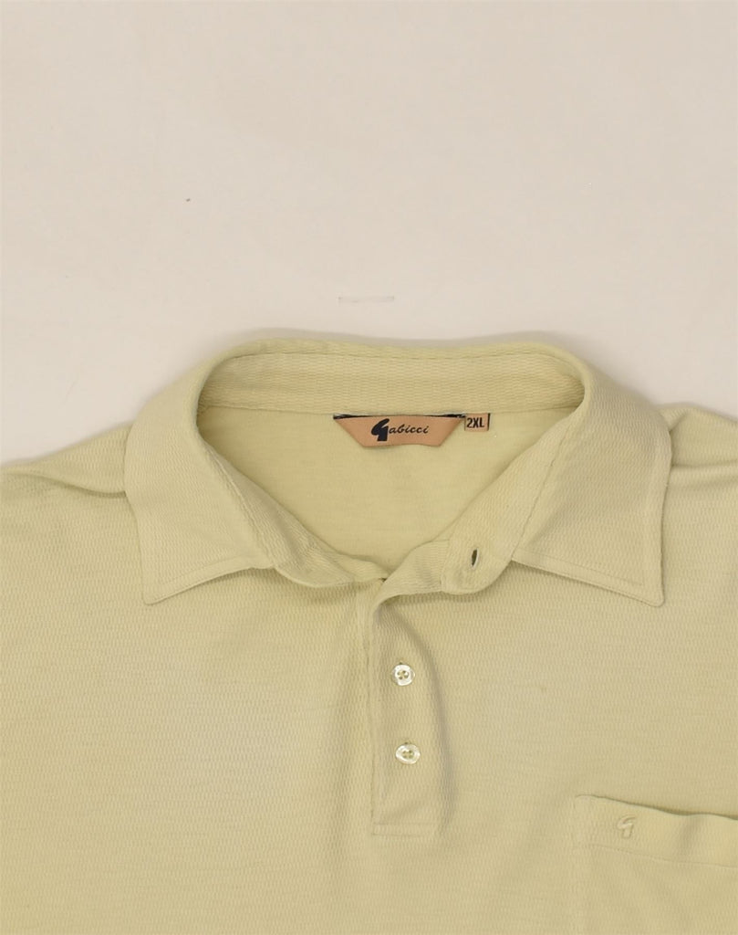 GABICCI Mens Polo Shirt 2XL Beige Cotton | Vintage Gabicci | Thrift | Second-Hand Gabicci | Used Clothing | Messina Hembry 