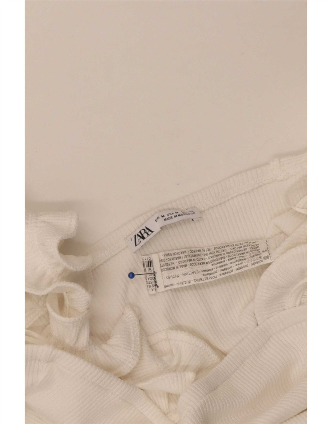 Zara Womens Crop Top UK 12 Medium White Polyester