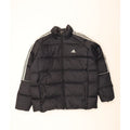 Adidas Mens Padded Jacket UK 42 XL Black Colourblock Polyester