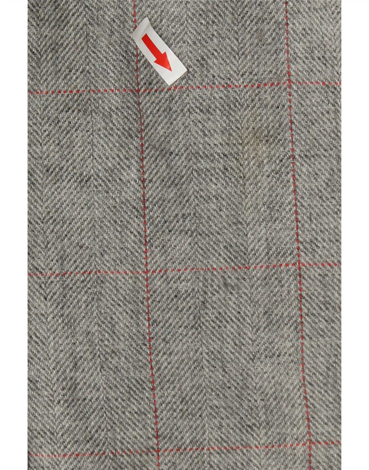 Gap Womens 3 Button Blazer Jacket UK 12 Medium  Grey Check Wool