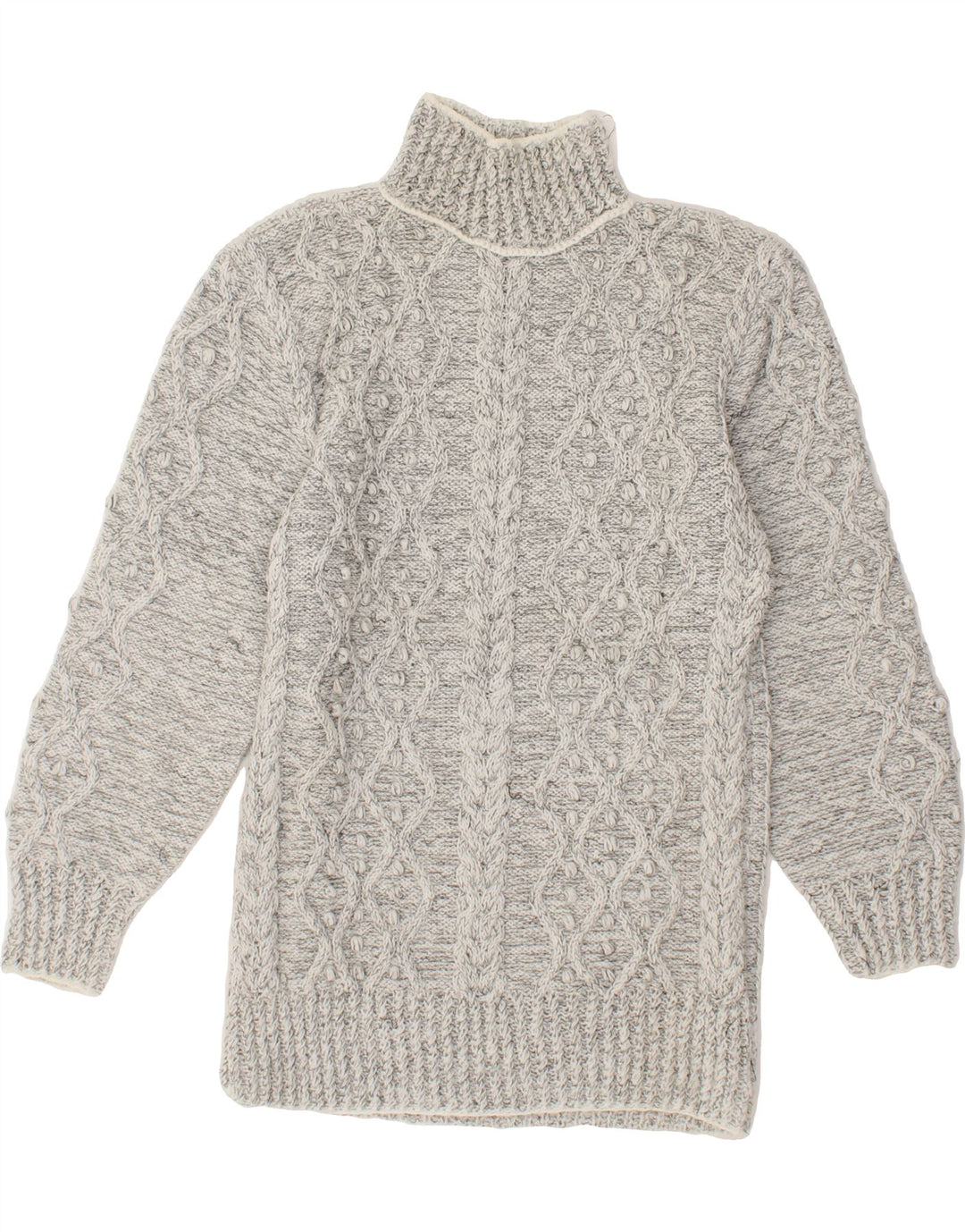 VINTAGE Womens Turtle Neck Jumper Sweater UK 4 XS Grey Vintage Vintage and Second-Hand Vintage from Messina Hembry 