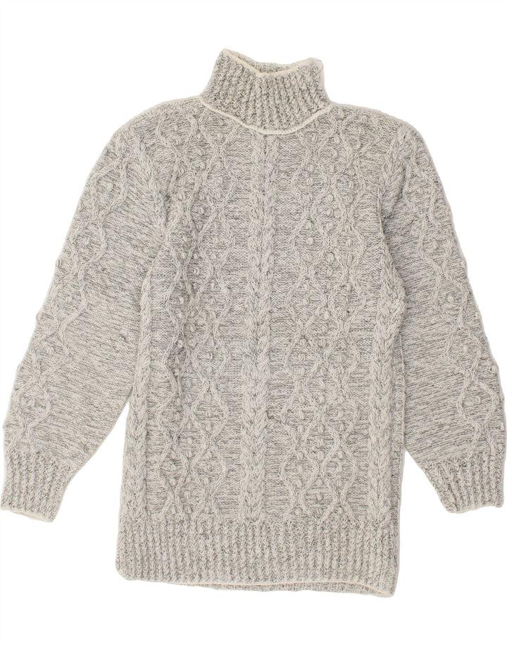 VINTAGE Womens Turtle Neck Jumper Sweater UK 4 XS Grey Vintage Vintage and Second-Hand Vintage from Messina Hembry 