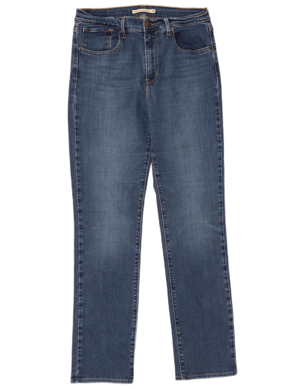 Levi's Womens 724 High Rise Straight Jeans W30 L32 Blue Cotton